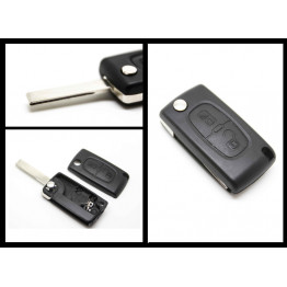 Peugeot 207 307 SW 2 Button FOB Remote Key CASE Uncut Blade HU83