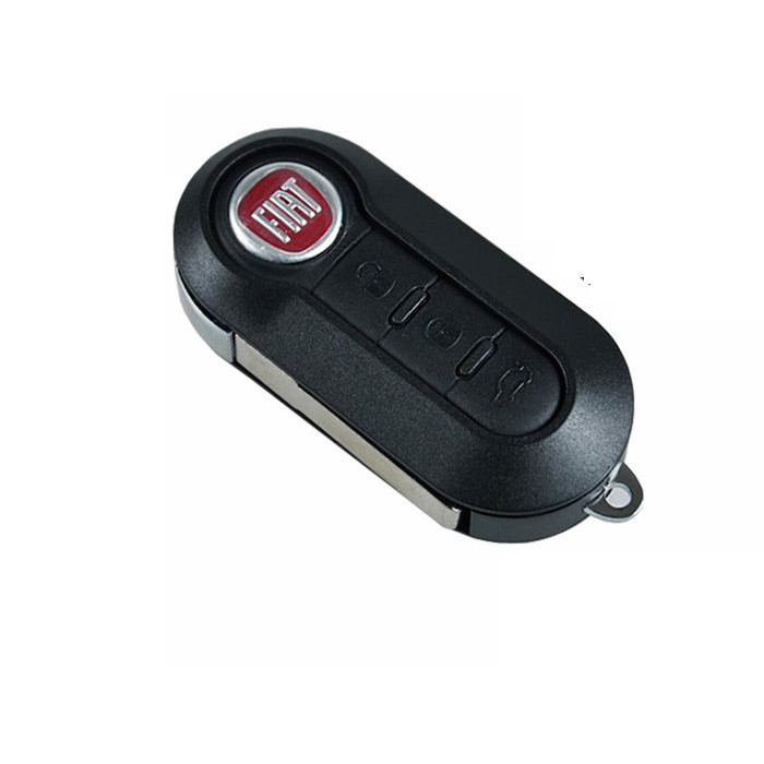 Fiat 500 Panda Punto Bravo 3 button Remote Key FOB case shell Black