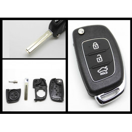 Hyundai 3 Button FOB Remote Key CASE Uncut Blade