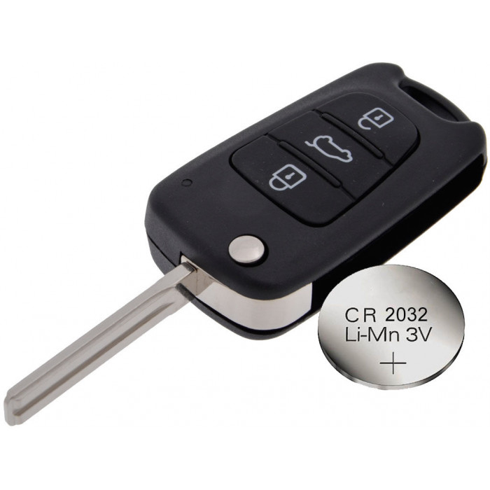 Hyundai i20 i30 3 Button Key Fob Remote Case Shell + battery CR2032