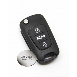 Kia rio 2/3 Button KEY FOB REMOTE CASE SHELL + new battery CR2032
