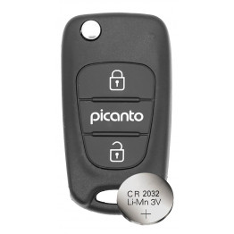 Kia PICANTO 2 Button KEY FOB REMOTE CASE SHELL + new battery CR2032