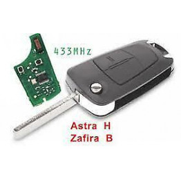 NEW 2 BUTTON FLIP REMOTE KEY FOB for VAUXHALL/OPEL ASTRA H, ZAFIRA B, 433Mhz.