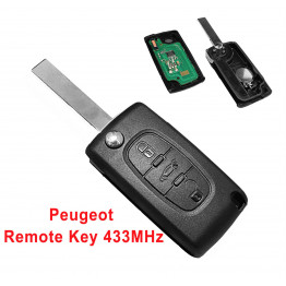 Fits to PEUGEOT 207 307 308 407 3 Button Remote Key FOB 433MHz HU83 blade ce0536 ASK