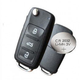 VW Polo GOLF POLO MK6 Up! Transporter 3 Button Remote Key FOB case + BATTERY
