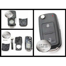 VW Transporter T5 Polo GOLF Polo 2 Button Remote Key FOB case + battery