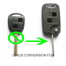 Lexus IS200 GS300 LS400 RX300 2 Button CONVERSION Flip Remote Key Fob Case