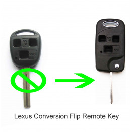 Lexus IS200 GS300 LS400 RX300 3 Button CONVERSION Flip Remote Key Fob Case
