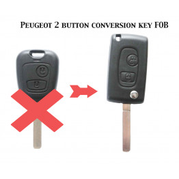 Peugeot 307 106 406 Citroen C1 C2 C3 2 Button Conversion Remote Flip Key Fob